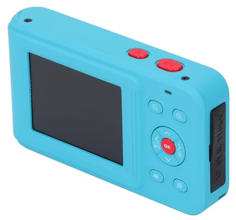 Cámara Digital 72MP 2.5K Salida de Video Pantalla Dual Cámara Compacta Cámara Digital de Bolsillo Zoom 16X Cámara Selfie con Enfoque Automático para Reuniones de Viajes (Blue)