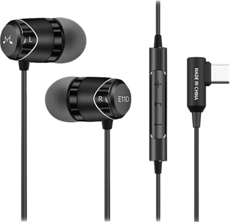 SoundMAGIC E11D Écouteurs USB-C, Micro, DAC Hi-Res, Son Hi-FI, Noir | Appels cristallins, basses profondes, médiums équilibrés, isolation phonique, ajustement ergonomique, large compatibilité