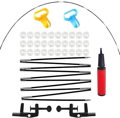 Kit per arco di palloncini riutilizzabile, 3,7 m di larghezza, regolabile, set di 30 clip per palloncini, 2 strumenti per cravatta con base fissa rotante per matrimoni, lauree, compleanni, decorazioni