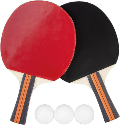 Out2Play Tischtennis-Set, 2 Schläger und 3 Bälle, mit Tragetasche