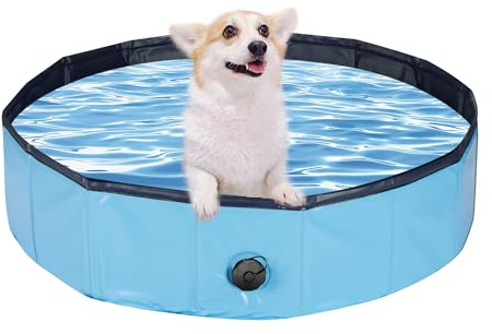 Sensong Piscina per Cani, 80 x 20 cm, Pieghevole, per Gatti in PVC, Antiscivolo e Resistente All'usura, Adatta per Cani di Taglia Grande, Media e Piccola Taglia