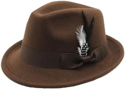 XAGMODSHN Oktoberfest Hut für Erwachsene Filz Panama Hut Magier München Bierhüte Cosplay Kostüm Hut Damen Herren Partyhut Braun