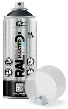 HQS RAL MASTER Lackspray 400 ml Nitro RAL-Farben (1, RAL 7021 Dunkelgrau glänzend)