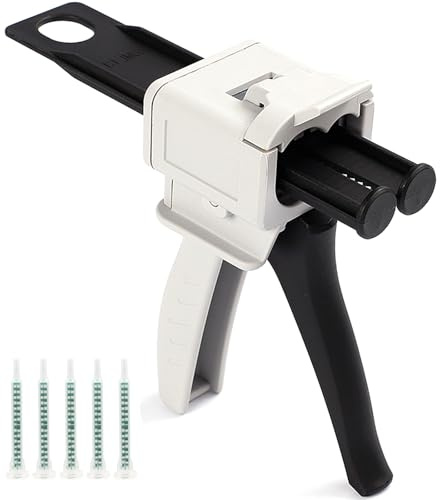 1:1 AB epoxy glue gun, dispensing gun 50ml dual ink cartridge 1:1 manual glue gun, AB two-component sealant applicator dispensing gun kit and epoxy nozzle