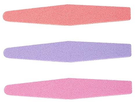 Lima de Uñas de Esponja en Forma de Rombo 3 Piezas | Uñas Naturales y Postizas, Lijado de Superficie y Retirada de Esmalte, Uso en Manicura