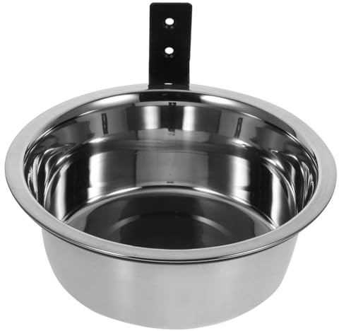 DOITOOL Raised Dog Feeding Bowl Wall Mounted Pet Food Container, Sturdy Stainless Steel, 8 Inch, for Puppies and Kittens, Non-tip, Easy Installation for Daily Feeding