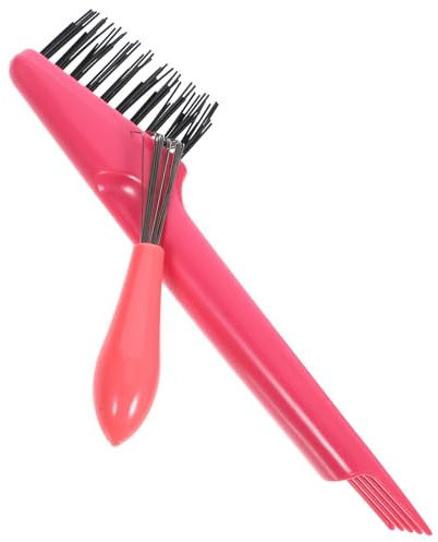 PACKOVE Juego de 2 Herramientas de Limpieza de Peines para Cabello, Removedor de Pelo Compacto, Diseño Ergonómico, para Uso Doméstico y Profesional, Color Rosa, Liviano y Portátil
