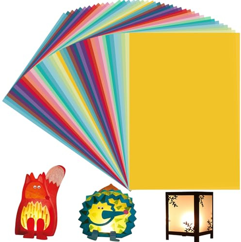 40 Blatt Transparentpapier, 20 Farben Transparentpapier Bunt A4, Pergamentpapier zum Bedrucken, Tracing Paper für Basteln, Scrapbooking, Laternen & Karten, 100 g/m², 21 * 29.7 cm