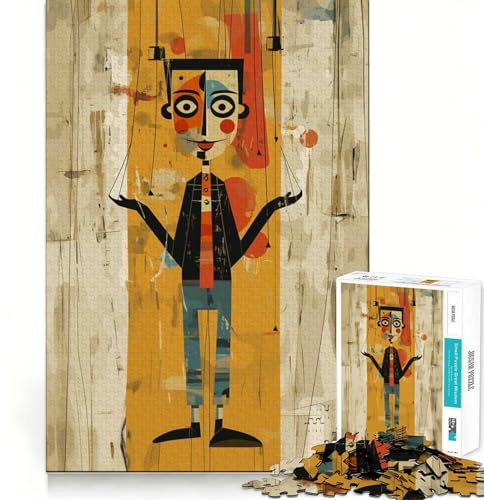 Puppentheater-Poster-Kunst-Puzzle für Erwachsene, 1000 Teile, feines Logikspielzeug, entspannend, saubere Kanten, Kunststück (38x52cm)