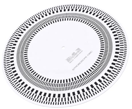 Cocoarm Tapis de Disque Stroboscopique pour Platine Vinyle, Disque d'étalonnage en Acrylique de 12 Pouces, Tests 33 1 3 45 78 TR/Min, Guide d'alignement du Stroboscope et de la Cartouche pour la