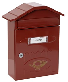 ARREGUI Villa E5002 Cassetta Postale Individuale in Acciaio, Cassetta della Posta da Parete, Cassetta delle Lettere, Lamiera Spessa, Dimensione M (DIN A4 e Riviste), Facile da Montare, Rosso