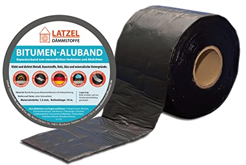 Bitumen Aluband Reparaturband Dichtband Reparaturband Farbe Schwarz 250 mm Rolle 10 Meter