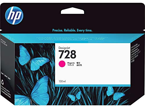 HP 728 Magenta, Original Druckerpatrone | Tinte für DesignJet T730, T830, 130 ml (F9J66A)