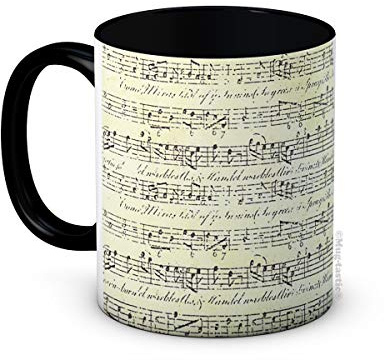 mug-tastic Partitura Antiguo - Estilo de Arte - Taza de Café de Cerámica