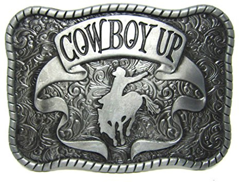 MASOP Bältesspänne för män hästhuvud western cowboyspänne passar för 3,8 cm bälte, Cowboy Up, average