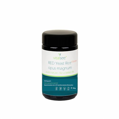 Vitalsee RED YEAST RICE K3 active Extrakt opus magnum – 90 vegane Kapseln – 2,99 mg Monacolin K – Cholesterin-Regulierung – glutenfrei & laktosefrei
