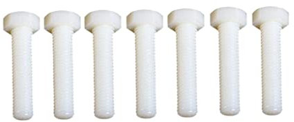 Sharplace 50 Stücke Sechskantschrauben M5 30mm Kunststoffschrauben Maschinenschraube und Mutternsatz, M5 x 25 mm