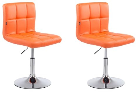 CLP 2er Set Lounger Palma V2 Mit Kunstlederbezug I 2 x Höhenverstellbarer Polsterstuhl Mit Rückenlehne Farbe orange