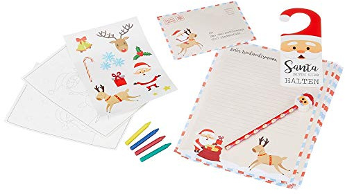 Annastore 9-TLG. Briefset Weihnachten - Lieber Weihnachtsmann - Post Weihnachten - Kinderpost für Nikolaus - Weihnachtsmannpost - Post ans Christkind - Briefe Basteln und Malen