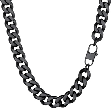 PROSTEEL Herrhalsband, klassisk pansarkedja, 3/6/9/12 mm bred, kubansk länkkedja för män, hiphop-kedja, cuban-kedja, rostfritt stål/18k förgylld, 36/46/51/55/61/66/71/76 cm