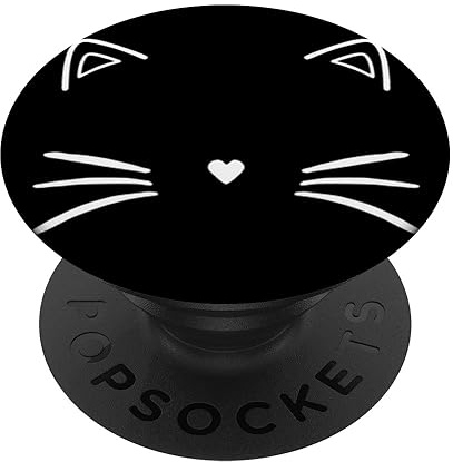 PopSockets Katze Gesicht - Kätzchen Gesicht - Katzenliebhaber PopSockets PopGrip: Ausziehbarer Sockel und Griff für Handys/Tablets mit Tauschbarem Top