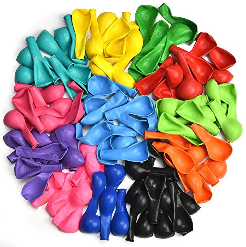 Kolavia 100PCS Party Balloons, 12 Inches Premium Assorted Colorful Balloons, Bulk Pack of Strong Latex Balloons for Birthday, Party, Christmas, Wedding, Anniversary and Vacation