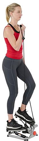 Sunny Health & Fitness Stepper für zuhause, Low-Impact Übung Stepper für Ganzkörpertraining mit Widerstandsbändern - SF-S0978