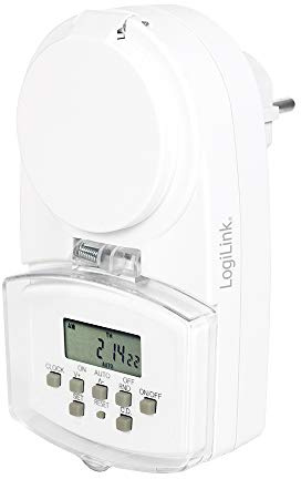 LogiLink ET0008 - Digitale Zeitschaltuhr, IP44 zum Schutz gegen Spritzwasser und das Eindringen von Fremdkörpern >1 mm, Outdoor
