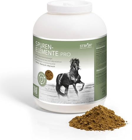 STRÖH Spurenelemente Pro Pulver für Pferde - Ergänzungsfutter Pferd - 4kg