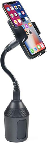 DBREAKS Universale Supporto Portabicchiere per Auto, Ruotato di 360° Cellulare Auto Nero, con Collo di 8.4cm Flessibile e Regolabile, per iPhone, Smartphone e Telefono