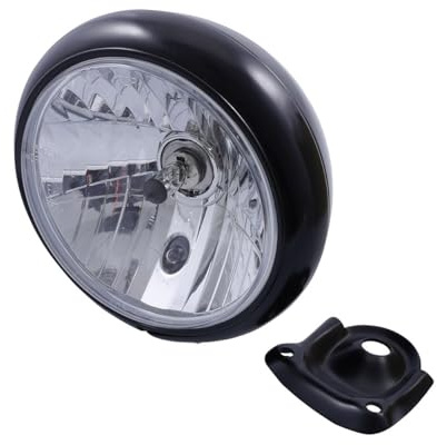 Scheinwerfer Motorrad 7 Zoll HD-STYLE, klares Glas, matt schwarz, rund