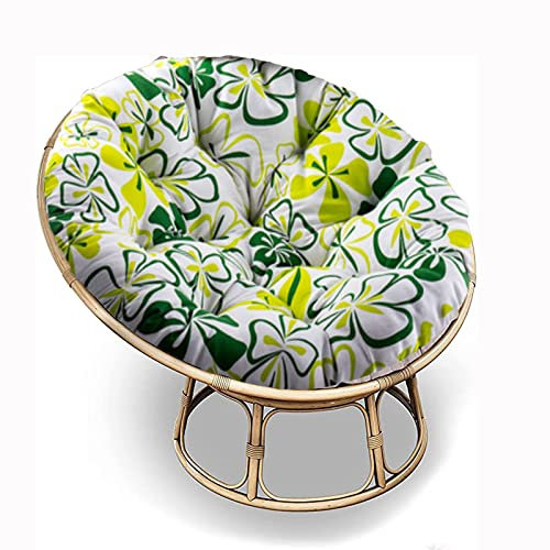 SRHWBF Papasan-Sitzkissen Polster Bodenkissen für Schwingsessel Stuhlkissen Für Innen Balkon Draussen Patio Garten (NUR Kissen) (F10 Ø160cm/63 in)