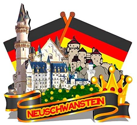 Deutschland Neuschwanstein Magnet Kühlschrankmagnet Holz 3D Sehenswürdigkeiten Reise Sammlerstück Souvenirs Dekoration handgefertigt -332