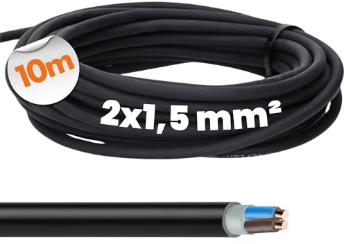 Lapp 10m Erdkabel NYY-O 2x1,5 mm² RE - Schwarz - Starkstromkabel PVC | Widerstandsfähige Stromleitung für Außenbereich - UV-beständig und flammwidrig - Ideal für die feste Erdverlegung