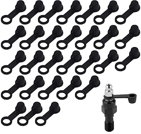 Tokaneit Gummistaubschutz,Bremse Schraubenkappen,Staubkappen,Motorradfitting Kappe,Entlüftungsschraube Staubkappe,Gummi-Bremsenentlüfter,30 Stück, für 8mm Motorrad Entlüftungsschraube