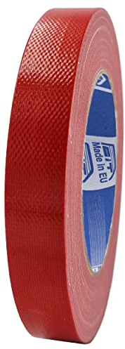 ACIT Cinta de tela súper resistente (también a sol, calor y agua) 25 m x 19 mm, cinta de tela reforzada, cinta americana: reparación, fijación y embalaje de alta estanqueidad (Rojo)