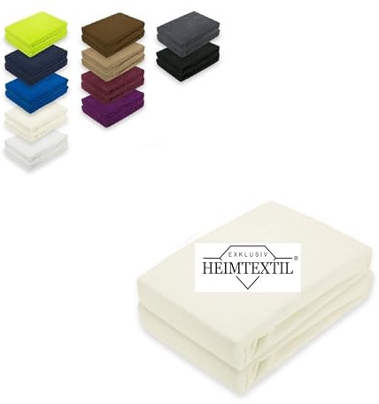 EXKLUSIV HEIMTEXTIL Doppelpack Frottee Spannbettlaken Premium Naturweiß 200 x 220 cm