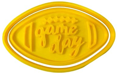The Cookie Cutter Hub Cortador de galletas de fútbol americano de 9 cm para el día del juego y grabado a juego para galletas, galletas, decoración de hornear de arcilla