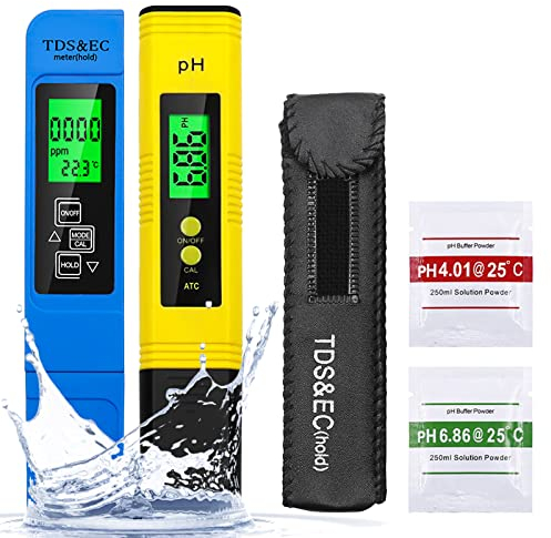 Medidor de pH 3 en 1 PH, probador PH para piscina medidor digital valor PH con retroiluminación ATC probador calidad agua valor PH TDS EC probador temperatura para agua potable, hidropónica, acuarios