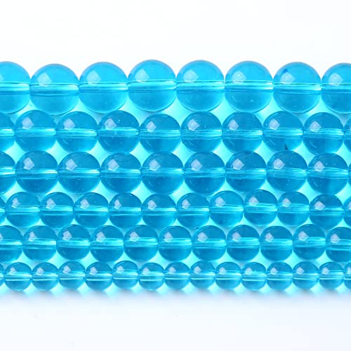 6 mm 63 st ljusblå lösa distanspärlor i glas för smyckestillverkning gör-det-själv armband halsband