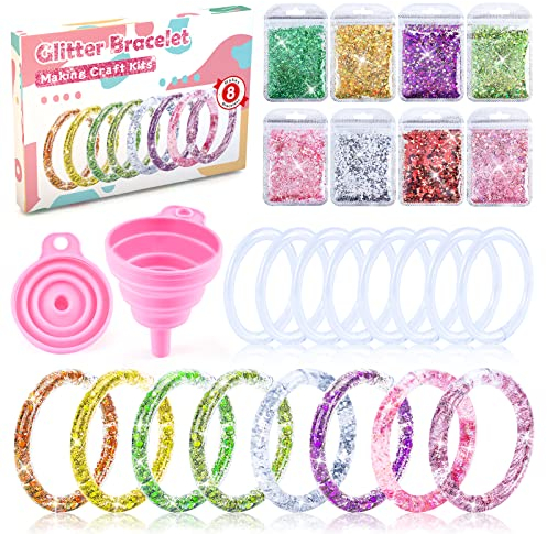 Geschenk für Mädchen 5 6 7 8 9 10 Jahre, Freizeit-Set für Kinder, Spielzeug 6 – 8 Jahre, manuelle Aktivität, 8 – 12, für Geburtstag, kreative Spiele, Basteln, Armbänder, Teenager, Geschenkidee