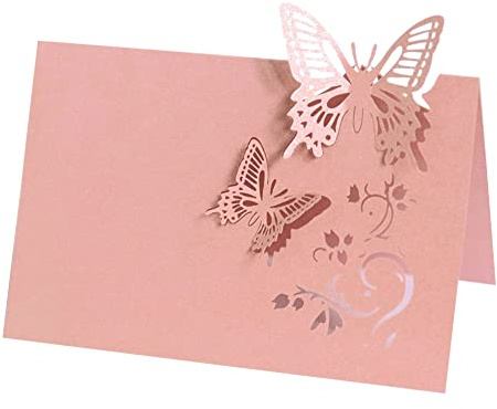 LICHENGTAI Segnaposto Segnabicchiere Farfalla Carta Segnatavolo 50 Pezzi Segnaposto Tavolo Farfalle Carte Cartolina Segnaposto Matrimonio Segnatavolo Bomboniera per Comunione Festa Compleanno