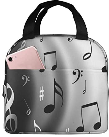 XVBCDFG Bolsa de almuerzo de música Oficina al aire libre Papel de aluminio portátil Aislamiento grueso y bolsa Bento de mantenimiento fresco