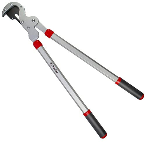 Darlac Heavy Duty Geared Anvil Garden Loppers – Ideal for Pruning Hard or Dead Wood – Lightweight Aluminium Handles with Oval Ribbed Grips - SK5 High Carbon Steel Blade