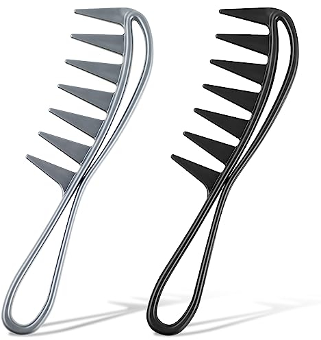 Ouligay 2Pcs Wide Tooth Curl Comb - Large Teeth Combs for Curly, Wavy & Thick Hair