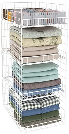 Cidaziya Closet Organizers and Storage Shelves for Clothes, Collapsible Stackable Storage Bins Organizer Baskets Containers Drawers for Truck Camper Closet RV Closets Pantries Cupboard Wardrobe