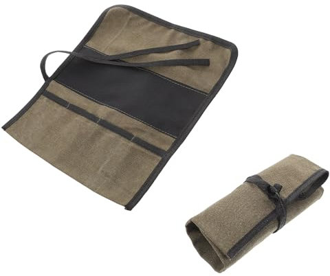 Baluue Chisel Tool Bag Tool Roll Bag Wrench Pouch Canvas Tool Pouch Roll Up Pouch Multipurpose Pouch Tote Bag Spanner Organizer Warehouse Garage Electrician Repairman Canvas Tool Bag