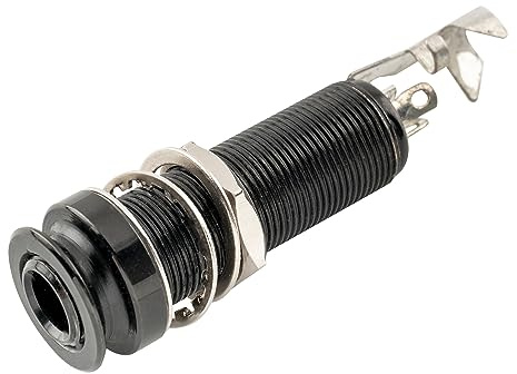 Musiclily Pro 6,35mm Mono Stereo Gewinde Endpin Klinkenbuchse für Akustikgitarre Bass, Schwarz