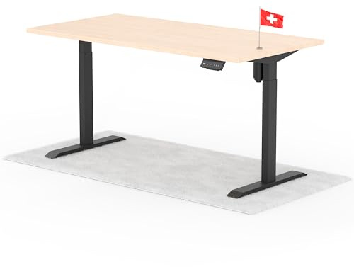 Standable ECO Höhenverstellbarer Schreibtisch 160 x 80 cm I elektrischer Office Table mit 3 Speicherstufen I Schreibtisch höheneinstellbar 70-115 cm I Büro-Tisch mit 1,8 cm Dicke