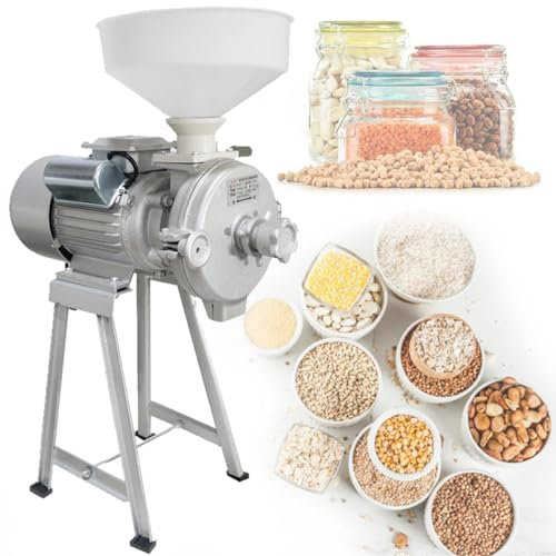 TAHALI Molinos de Granos Molinillo de Cereales Secos Húmedos, Molinillo de Molino de Maíz de Alta Resistencia de 220 V con Embudo Máquina Molinillo de Granos Comercial